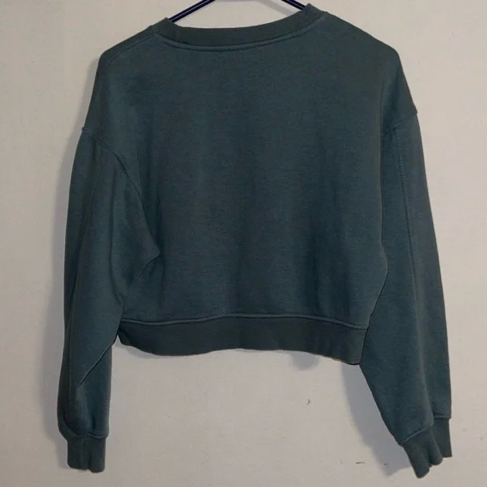 Zara Teal Cropped Sweatshirt - Picture 3 of 4